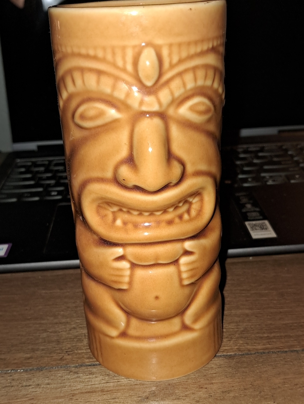 Tiki Ceramic Sculpture Vase - Brown